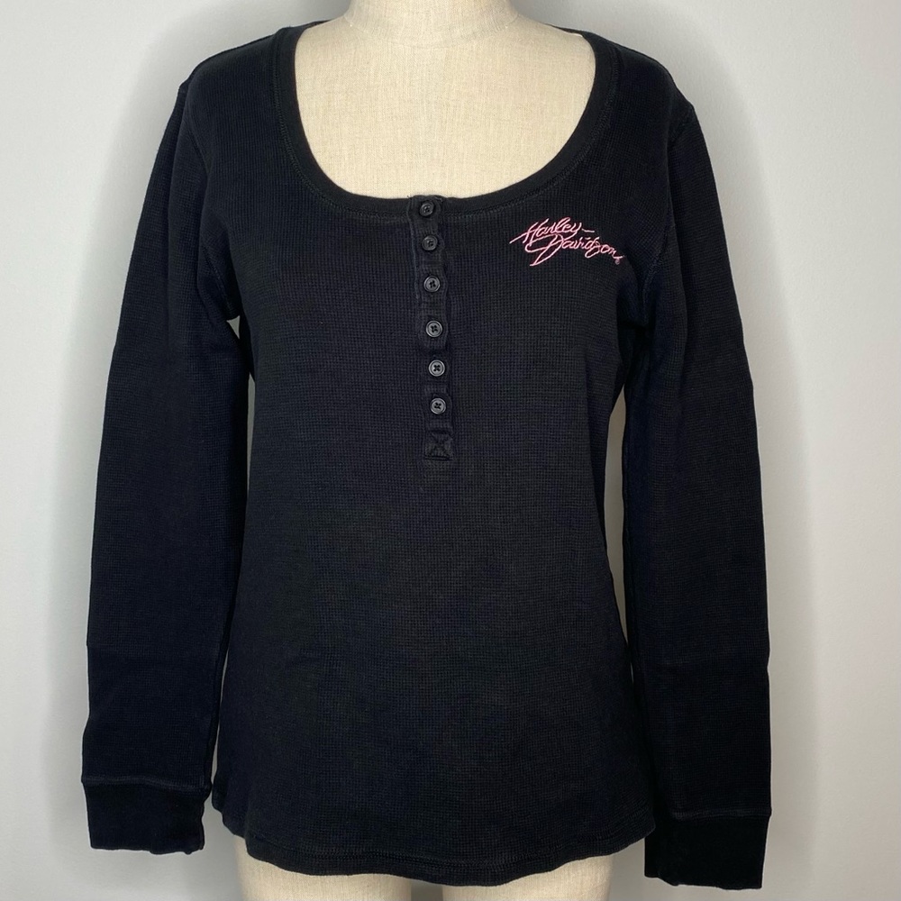 Harley-Davidson Henley Long Sleeve Six Button